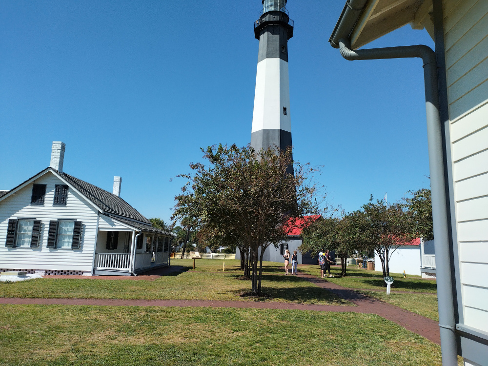 The Lighthouse on Tybee Island, plus other structures that historically supported the lighthouse.